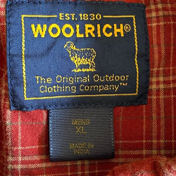 Woolrich Mens Red Plaid Button Down Shirt Flannel Pocket Size X-large - Picture 9 of 12